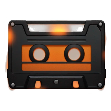 black and orange casette tape glowing sticker