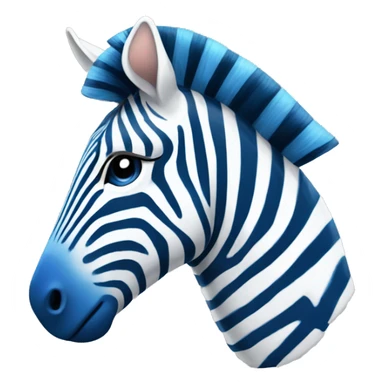 white blue zebra sticker