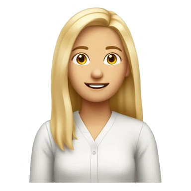 estudiante rubia con pelo largo liso sin gafas sticker