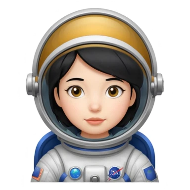Astronaut girl kid with black hair sticker