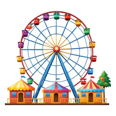 ferris wheel with colorful cabins, festive atmosphere sticker