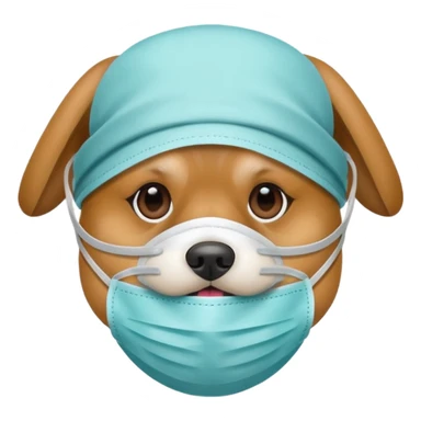 dog Wearing Medical Mask sticker