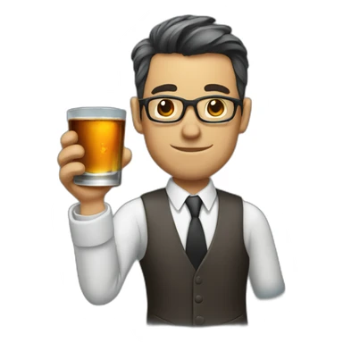 Businessman drink whisky sticker