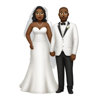 Plus size couple wedding white sticker