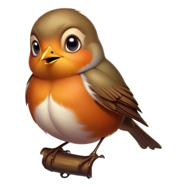 Cinematic Comical Robin Portrait Emoji, Head tilted dramatically with an exaggeratedly shocked expression, featuring a petite, vibrant form with wide, comically expressive eyes full of playful disbelief and a subtly animated beak, Simplified yet hilariously expressive features, highly detailed, glowing with a slightly sassy glow, high shine, dramatic yet playful, stylized with an air of cheeky woodland mischief, soft glowing outline, capturing the essence of a meme-worthy robin that looks ready to side-eye its way into viral fame! sticker