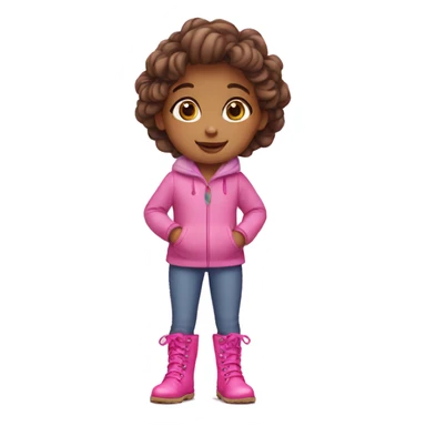 Little girl with pink boots  sticker