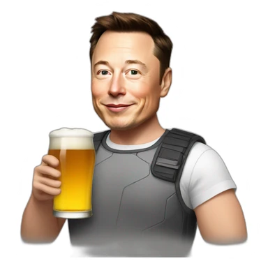 Elon musk drink beer sticker