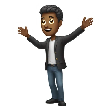 Man with really long outstretched arms sticker