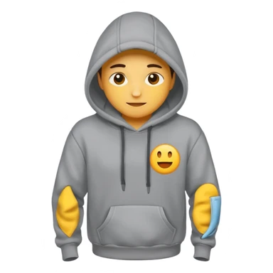 grey hoodie cloth sticker