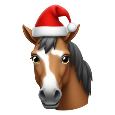 Horse with Christmas hat  sticker