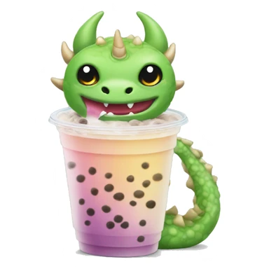 Bubble tea dragon sticker