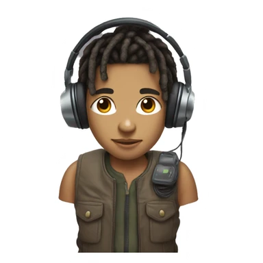 Lightskin Boy With Dreads with headset on head and cotroller in hand sticker