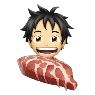 Luffy eat meat sticker
