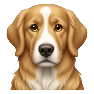 White man brown hair and golden retriever  sticker