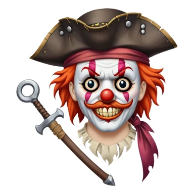 scary pirate clown  sticker