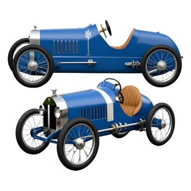  1949 luxury racing Mandalorian Rolls Royce lowered powerful 4 cylinder engined racing cyclekart with advanced rugged independent suspension, power steering, disc brakes and small leather covered steering wheel  sticker