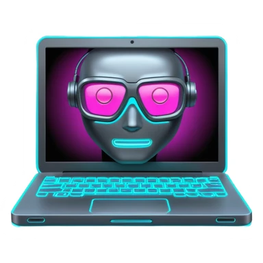 cyber punk on laptop sticker