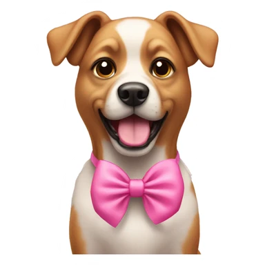 dog with pink bows sticker