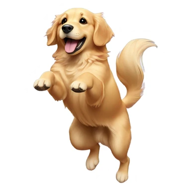 golden retriever doing a backflip sticker