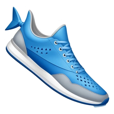 Tiburón con zapatos tenis azules sticker