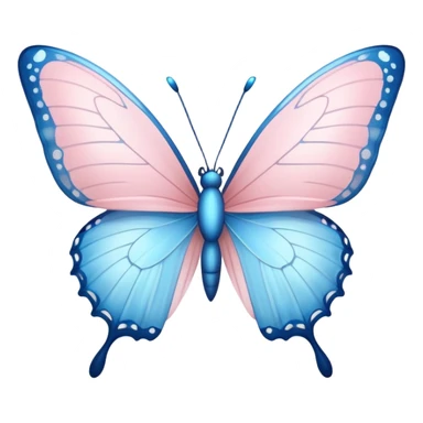 Light blue butterfly facing a light pink butterfly with trails of sparkles sticker