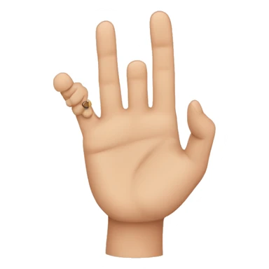 close the whole finger and open the ring finger and little finger sticker