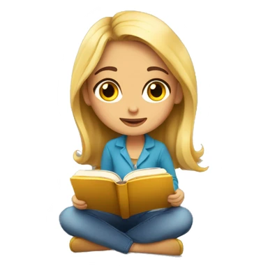 Una chica leyendo un libro cute sticker