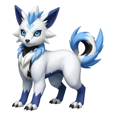 WereGarurumon-Zeraora-Renamon-Absol-fusion-hybrid-creature (full body sticker