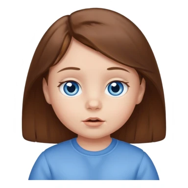 Baby with brown hair and blue eyes sticker