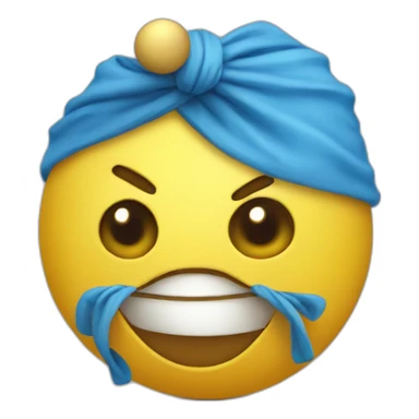 yellow ball with antennae, blue eyes and bandana sticker