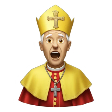 The Screaming yellow pope  sticker
