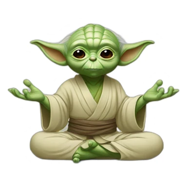 yoda doing yoga sticker