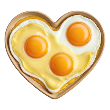 fried egg in the shape of a heart sticker