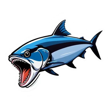 angry pelagic fish sticker