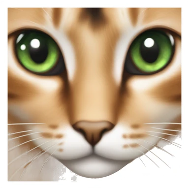 realistic green-eyed cat gaze calico cat sticker