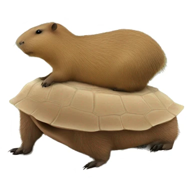 Capybara on a tortoises back sticker