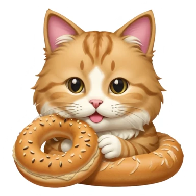 Kedi simit yiyor sticker