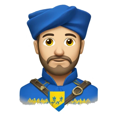 ukrainian cossack with ukrainian flag sticker