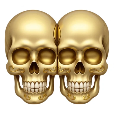 broken gold skull split in half sticker