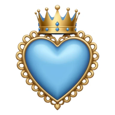 blue heart with a crown sticker