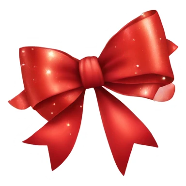 A red bow with sparkle  sticker