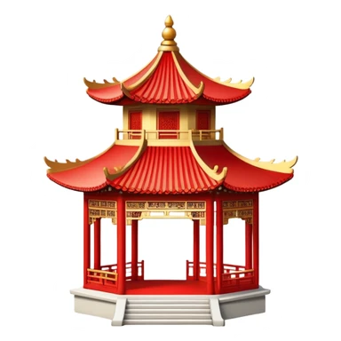 Small delicate Chinese pavilion sticker