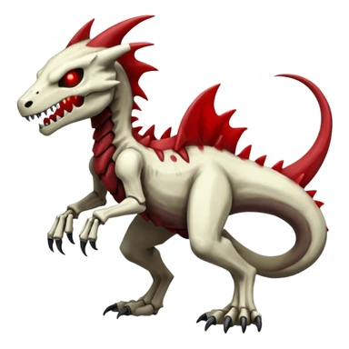 Shiny White Evil Glowing Eldritch Skeletal Creepy Edgy Badass Cool Marowak-Salandit-Duskull-Darkdramon-fusion with bloody red markings sticker