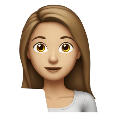 caucasian woman with long brown hair and brown eyes and freckles with laptop  sticker