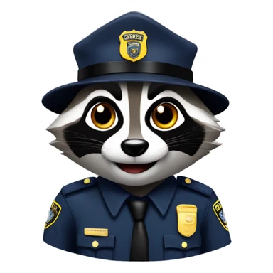 racoon cop sticker