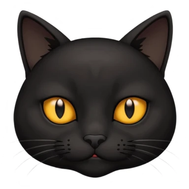 The face of a black cat with a hip frown (thin cheeks, not much hair) sticker