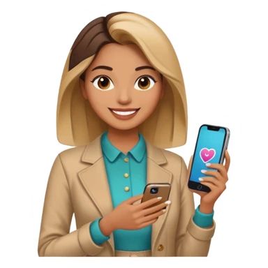 una señora entrando a mi  Instagram  para promocionar mi marca sticker