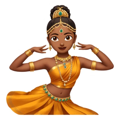 bharatanatyam dancer, mid-spin, expressive face sticker