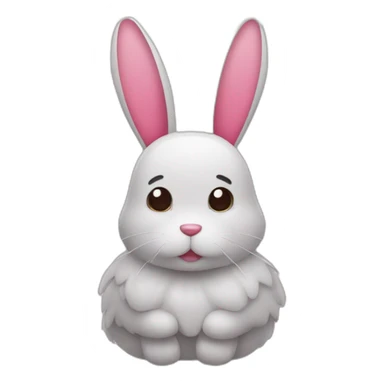 Coneja con lazo en las orejas rosado sticker