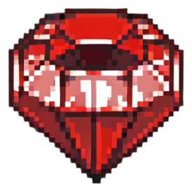 red diamond, with a shadow pixel art sticker